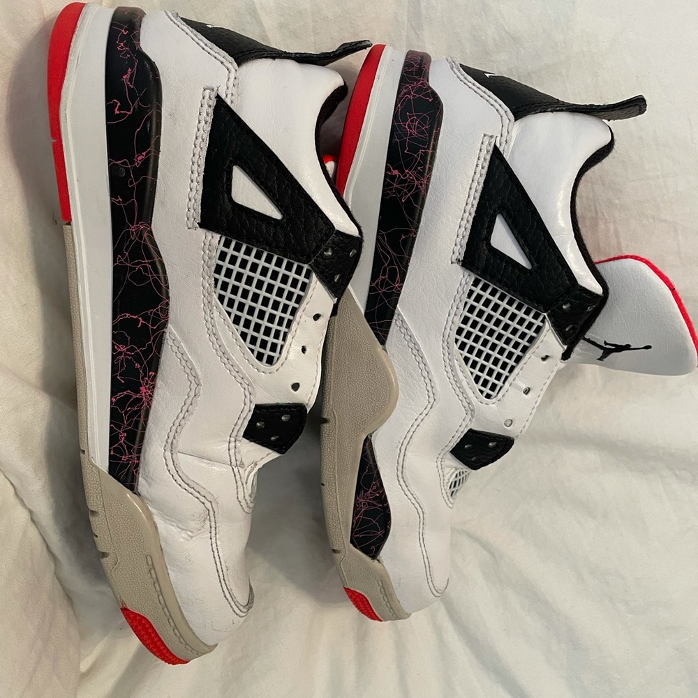 Air Jordan 4 Retro Flight Nostalgia Black/White/Red/Crackle Basketball Christmas